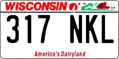 WI license plate 317NKL