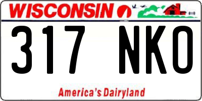 WI license plate 317NKO
