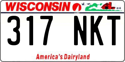 WI license plate 317NKT