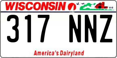WI license plate 317NNZ