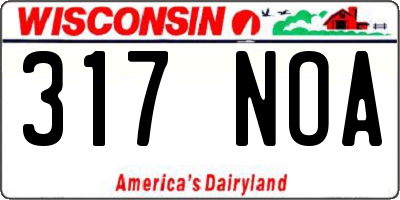 WI license plate 317NOA