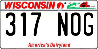 WI license plate 317NOG
