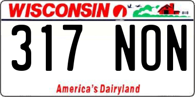 WI license plate 317NON