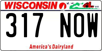 WI license plate 317NOW