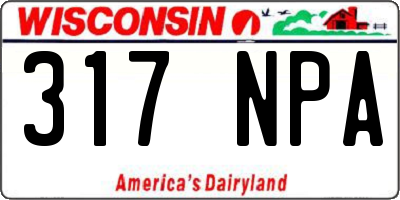 WI license plate 317NPA