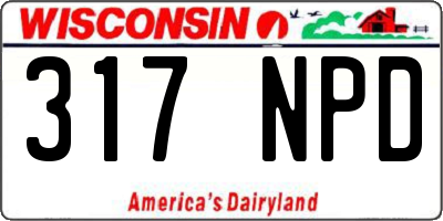 WI license plate 317NPD