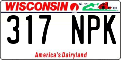 WI license plate 317NPK