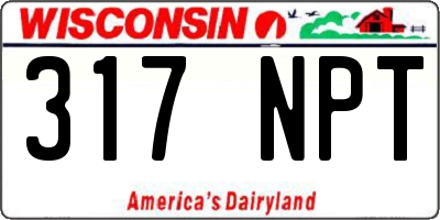 WI license plate 317NPT