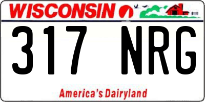 WI license plate 317NRG