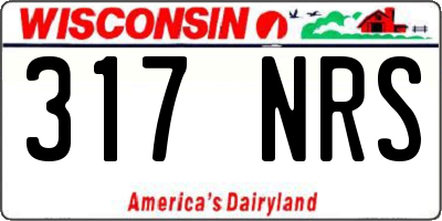 WI license plate 317NRS