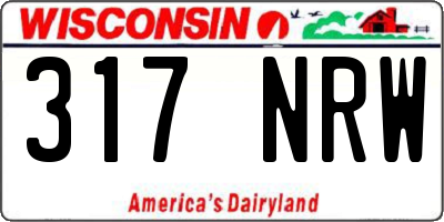 WI license plate 317NRW