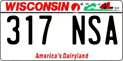 WI license plate 317NSA