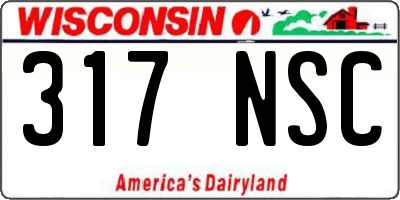 WI license plate 317NSC