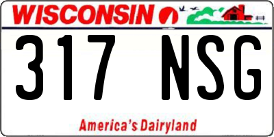 WI license plate 317NSG