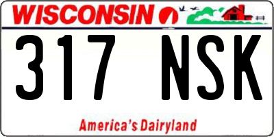 WI license plate 317NSK