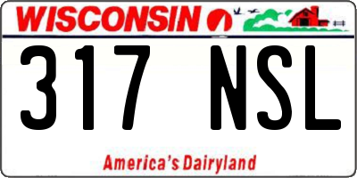 WI license plate 317NSL
