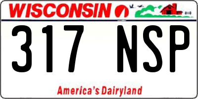 WI license plate 317NSP
