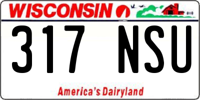 WI license plate 317NSU