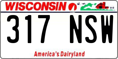 WI license plate 317NSW