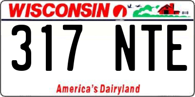 WI license plate 317NTE