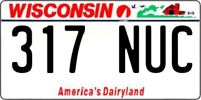WI license plate 317NUC