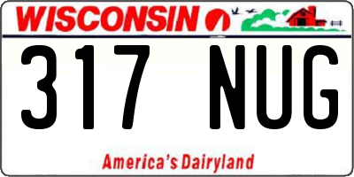 WI license plate 317NUG