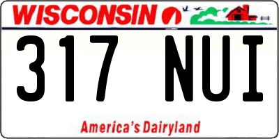 WI license plate 317NUI