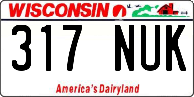 WI license plate 317NUK