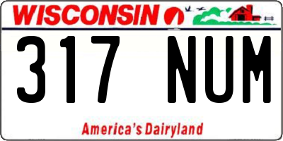 WI license plate 317NUM