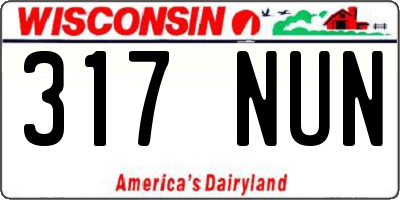 WI license plate 317NUN