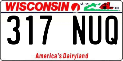 WI license plate 317NUQ
