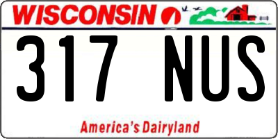 WI license plate 317NUS