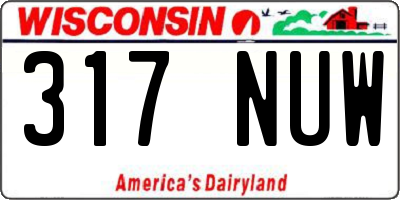 WI license plate 317NUW