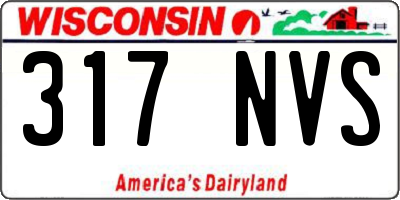 WI license plate 317NVS