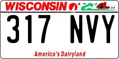 WI license plate 317NVY