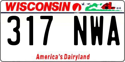 WI license plate 317NWA