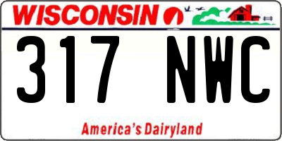 WI license plate 317NWC
