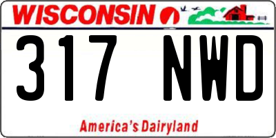 WI license plate 317NWD
