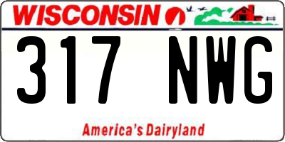 WI license plate 317NWG