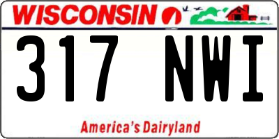 WI license plate 317NWI