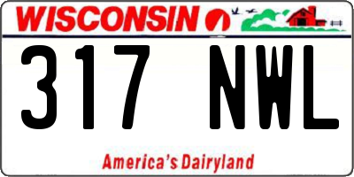 WI license plate 317NWL