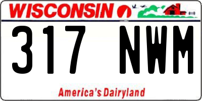 WI license plate 317NWM