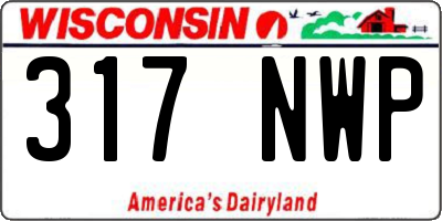 WI license plate 317NWP