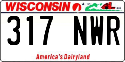 WI license plate 317NWR