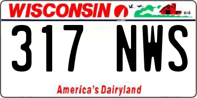 WI license plate 317NWS