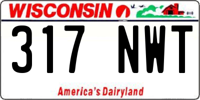 WI license plate 317NWT