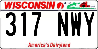WI license plate 317NWY