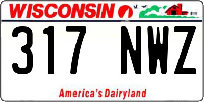 WI license plate 317NWZ