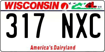 WI license plate 317NXC