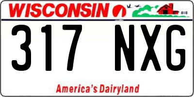 WI license plate 317NXG